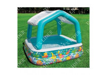 57470 Детский надувной бассейн Intex «Бассейн с козырьком» квадратный